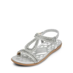 QTY OF ITEMS TO INLCUDE ASSORTED FOOTWEAR TO INCLUDE DREAM PAIRS WOMENS FLAT SANDALS OPEN TOE DIAMANTE BOHEMIAN SUMMER BEACH HOLIDAY LADIES SANDALS SDFS2334W-E,SILVER SIZE 38 (EUR) / 5 UK, DREAM PAIR