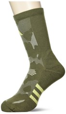 QTY OF ITEMS TO INLCUDE BOX OF X30 ASSORTED CLOTHING TO INCLUDE ADIDAS UNISEX KIDS PERFORMANCE TRAINING GRAPHIC CAMO SOCKS, OLIVE STRATA/METAL GREY/PULSE LIME, 7-8 YEARS, PUMA MEN'S TEAMFINAL JERSEY