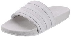 1 X ADIDAS MEN'S ADILETTE SLIPPERS, CRYSTAL WHITE/CRYSTAL WHITE/CRYSTAL WHITE, 10 UK.