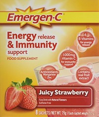 QTY OF ITEMS TO INLCUDE ASSORTED FOOD ITEMS TO INCLUDE EMERGEN-C JUICY STRAWBERRY ENERGY RELEASE AND IMMUNITY SUPPORT FOOD SUPPLEMENT - 2 X PACK OF 8 SACHETS (16 TOTAL), CIRIO POMODORINI, WHOLE CHERR