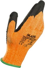 30 X MAPA PROFESSIONAL TEMPDEX 720 – NITRILE THERMAL GLOVES, RESISTANT TO CUTS, USED IN THE RUBBER/CERAMICS INDUSTRY AND MECHANICAL INDUSTRY, ORANGE, SIZE 11, (1 PAIR) PROTECTIVE THERMAL GLOVES, XXL.