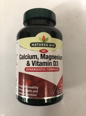 60 X NATURES AID CALCIUM MAGNESIUM AND VITAMIN D3.