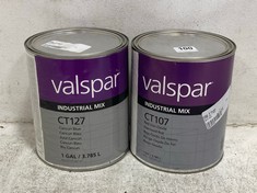 VALSPAR INDUSTRIAL MIX CT127 CANCUN BLUE 3.785L TO INCLUDE VALSPAR INDUSTRIAL MIX CT107 RED IRON OXIDE 3.785L (COLLECTION ONLY)