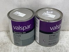 VALSPAR INDUSTRIAL MIX CT194 METALLIC COARSE BRIGHT 3.785L TO INCLUDE VALSPAR INDUSTRIAL MIX CT124 TRAFFIC YELLOW 3.785L (COLLECTION ONLY)