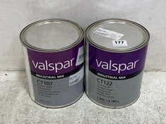 VALSPAR INDUSTRIAL MIX CT122 CORAL ORANGE 3.785L TO INCLUDE VALSPAR INDUSTRIAL MIX CT107 RED IRON OXIDE 3.785L (COLLECTION ONLY)