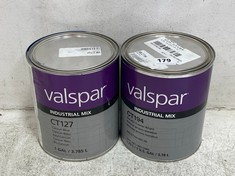 VALSPAR INDUSTRIAL MIX CT127 CANCUN BLUE 3.785L TO INCLUDE VALSPAR INDUSTRIAL MIX CT194 METALLIC COARSE BRIGHT 3.785L (COLLECTION ONLY)