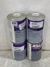 4 X VALSPAR INDUSTRIAL MIX AP401 EPOXY PRIMER ACTIVATOR 1L (COLLECTION ONLY)