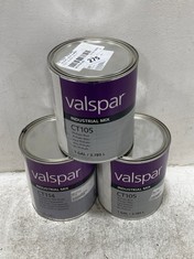 3 X ASSORTED VALSPAR INDUSTRIAL MIX TO INCLUDE CT105 PHTHALO BLUE 1 GAL (COLLECTION ONLY)