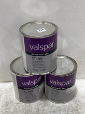 3 X ASSORTED VALSPAR INDUSTRIAL MIX TO INCLUDE CT109 ORANGE LEAD FREE 1 GAL (COLLECTION ONLY)