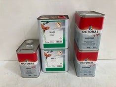 5 X ASSORTED ITEMS TO INCLUDE OCTORAL HS420 HARDENER FAST 2.5L (COLLECTION ONLY)