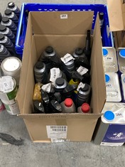 BOX OF ASSORTED ITEMS TO INCLUDE HYBRID SOLUTIONS CERAMIC ACRYLIC BLACK WAX 500ML (COLLECTION ONLY)