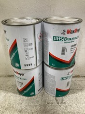 4 X MAXMEYER UHS DURALIT EXTRA TINTING BASE UHS90 STEEL BLACK 1L (COLLECTION ONLY)