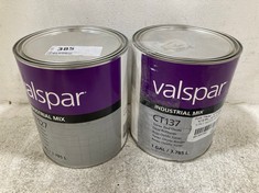 2 X VALSPAR INDUSTRIAL MIX 1 X CT127 CANCUN BLUE 1 GAL, 1 X CT137 TONER RED OXIDE 1 GAL (COLLECTION ONLY)