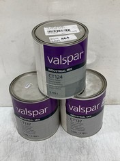 3 X ASSORTED VALSPAR INDUSTRIAL MIX TO INCLUDE CT124 TRAFFIC YELLOW 3.785L (COLLECTION ONLY)