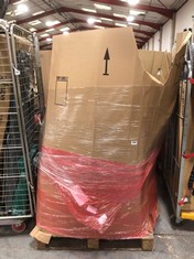 PALLET OF ASSORTED ITEMS TO INCLUDE RUSSELL HOBBS CHIMNEY COOKER HOOD (BROKEN)