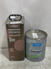 QTY OF ASSORTED ITEMS TO ICLUDE AKZONOBEL SIKKENS AUTOCRYL PLUS LV ACCELERATOR 1L (COLLECTION ONLY)