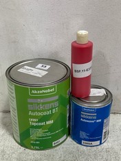 QTY OF ASSORTED ITEMS TO INCLUDE AKZONOBEL SIKKENS AUTOWAVE MM 0.75L (COLLECTION ONLY)