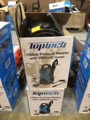 2 X TOPTECH 105BAR PRESSURE WASHER WITH 1400 WATT MOTOR