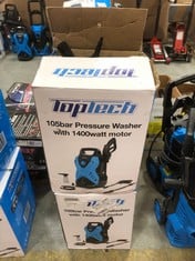 2 X TOPTECH 105BAR PRESSURE WASHER WITH 1400 WATT MOTOR