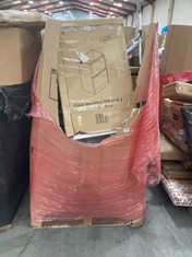 PALLET OF ASSORTED ITEMS TO INCLUDE FLOOR STANDING 500MM UNIT WITH 2 DRAWERS IN GREY