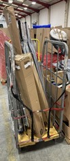 CAGE OF ASSORTED ITEMS TO INCLUDE ADDIS 50M 4 ARM ROTARY AIRER (CAGE NOT INCLUDED)