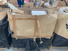 PALLET OF ASSORTED ITEMS TO INCLUDE BLACK / GREY ROLLED ENTRY RUG