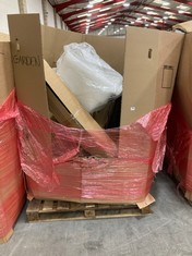 PALLET OF ASSORTED ITEMS TO INCLUDE RAM ONLINE RATTAN PARASOL BASE