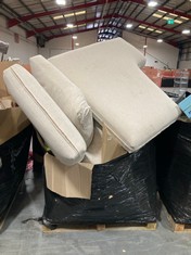 PALLET OF ASSORTED ITEMS TO INCLUDE BEIGE FABRIC SOFA CUSHIONS (PART)