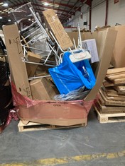 PALLET OF ASSORTED ITEMS TO INCLUDE AIDAPT MALLING PERCHING STOOL IN WHITE