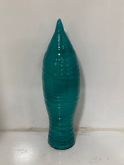 2 X STONE THE CROWS MEDIUM WALL STEM VASE - TEAL - SKU: 676965 - TOTAL RRP Â£120