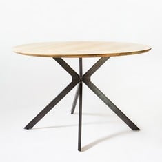 1 X STONE THE CROWS DINING TABLE -120 X 76CMS - DIAMETER 120 X 76CMS - TOTAL RRP £450 (KERBSIDE PALLET DELIVERY)