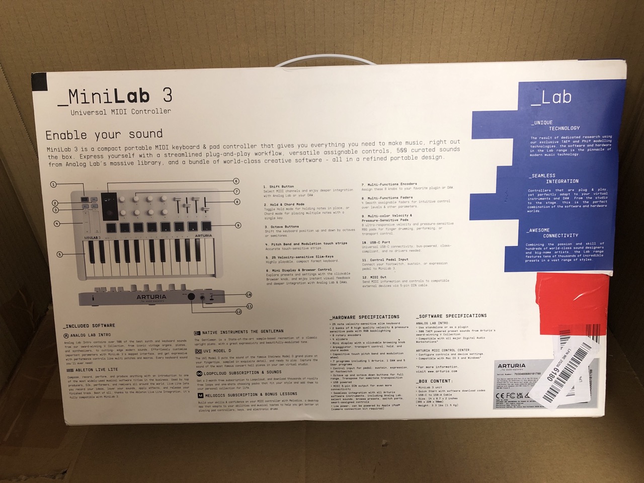 John Pye Auctions ARTURIA MINILAB 3 UNIVERSAL MIDI CONTROLLER FOR
