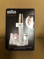 BRAUN FACESPA PRO 912 FACE EPILATOR WHITE/BRONZE – 3-IN-1 FACIAL EPILATOR, CLEANING AND FIRMING SYSTEM FOR SALON BEAUTY AT HOME WITH 3 EXTRAS.: LOCATION - A