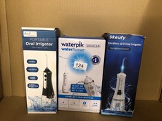 QUANTITY OF HEALTH & BEAUTY ITEMS TO INCLUDE WATERPIK CORDLESS ADVANCED WATER FLOSSER, 3 PRESSURE SETTINGS, DENTAL PLAQUE REMOVAL TOOL, IDEAL FOR TRAVEL OR SMALL BATHROOMS, USB CHARGER, WHITE, WP-580