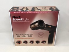 SHARK SPEEDSTYLE IONIC HAIR DRYER & STYLER WITH RAPID GLOSS FINISH WITH STORAGE BAG & HAIR CLIPS, 5 STYLERS, FOR ALL HAIR TYPES, ULTRA FAST DRYING, SMOOTHS FLYAWAYS, NO HEAT DAMAGE, BLACK/COPPER.: LO