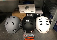 QUANTITY OF SPORTS & EXERCISE ITEMS TO INCLUDE MONGOOSE URBAN YOUTH/ADULT HARDSHELL HELMET FOR SCOOTER, BMX, CYCLING AND SKATEBOARDING, MENS AND WOMENS, KIDS 8+ YEARS OLD, BLACK/ORANGE, MEDIUM/56-59C