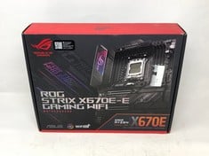 ASUS ROG STRIX X670E-E GAMING WIFI AMD RYZEN AM5 ATX MOTHERBOARD, 18+2 POWER STAGES, DDR5 SUPPORT, FOUR M.2 SLOTS WITH HEATSINKS, PCIE 5.0, USB 3.2 GEN 2X2, WIFI 6E, AI COOLING II, AND AURA SYNC.: LO