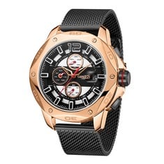 GAMAGES OF LONDON LIMITED EDITION HAND ASSEMBLED CENTURION AUTOMATIC BLACK ROSE WATCH - SKU: GA1613 RRP £715: LOCATION - TOP 50 RACK