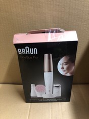 BRAUN FACESPA PRO 912 FACE EPILATOR WHITE/BRONZE – 3-IN-1 FACIAL EPILATOR, CLEANING AND FIRMING SYSTEM FOR SALON BEAUTY AT HOME WITH 3 EXTRAS.: LOCATION - B