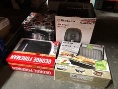 QUANTITY OF KITCHEN & APPLIANCES ITEMS TO INCLUDE SALTER EK2009 SANDWICH TOASTER,PANINI PRESS & HEALTH GRILL MARBLE NON-STICK PLATES,AUTOMATIC TEMPERATURE CONTROL,FLOATING HINGE FOLDS FLAT FOR LARGE