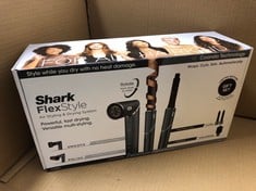 SHARK FLEXSTYLE LIMITED EDITION TEAL GIFT SET 5-IN-1 AIR STYLER & HAIR DRYER, AUTO-WRAP CURLERS, FRIZZ FIGHTER FINISHING TOOL, OVAL BRUSH, CONCENTRATOR, CLIPS & STORAGE BAG, NO HEAT DAMAGE HD450 TLUK