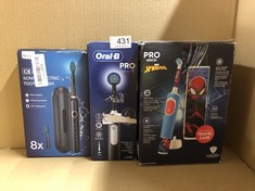 QUANTITY OF ITEMS TO INCLUDE ORAL-B PRO 1 ELECTRIC TOOTHBRUSH FOR ADULTS WITH 3D CLEANING, 1 TOOTHBRUSH HEAD, GUM PRESSURE CONTROL, 2 PIN UK PLUG, BLACK, ELECTRIC TOOTHBRUSH & ACCESSORIES::: LOCATION