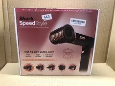 1 X SHARK SPEEDSTYLE IONIC HAIR DRYER & STYLER WITH RAPID GLOSS FINISH WITH STORAGE BAG & HAIR CLIPS, 5 STYLERS, FOR ALL HAIR TYPES, ULTRA FAST DRYING, SMOOTHS FLYAWAYS, NO HEAT DAMAGE, BLACK/COPPER.