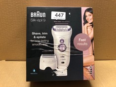 BRAUN SILK-ÃPIL 9 EPILATOR FOR WOMEN, FOR LONG-LASTING HAIR REMOVAL WITH 40 TWEEZERS, ELECTRIC SHAVER & TRIMMER, COOLING GLOVE, WET & DRY, 100% WATERPROOF, 9-710, WHITE.:: LOCATION - C