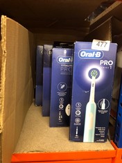 QUANTITY OF HEALTH & BEAUTY ITEMS TO INCLUDE ORAL-B PRO 1 ELECTRIC TOOTHBRUSHES FOR ADULTS WITH 3D CLEANING, 1 TOOTHBRUSH HEAD, GUM PRESSURE CONTROL, 2 PIN UK PLUG, BLUE: LOCATION - C