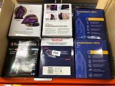 QUANTITY OF KITCHEN & APPLIANCES ITEMS TO INCLUDE TEFAL STEAM IRON, ULTRAGLIDE ANTI-SCALE PLUS, GREY & PURPLE, FV5872: LOCATION - C