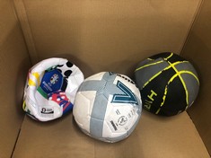 QUANTITY OF SPORTS & EXERCISE ITEMS TO INCLUDE MITRE IMPEL L30P FOOTBALL, HIGHLY DURABLE, SHAPE RETENTION, WHITE/GREEN, 5: LOCATION - C