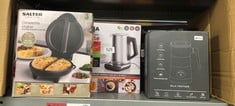 QUANTITY OF KITCHEN & APPLIANCES ITEMS TO INCLUDE SALTER DUAL MAKER – NON-STICK DEEP FILL PLATES, DOUBLE EGG COOKER, MAKES 2 OMELETTES, NO FLIPPING REQUIRED, COOK WITH LITTLE TO NO OIL, FAST PREHEAT,