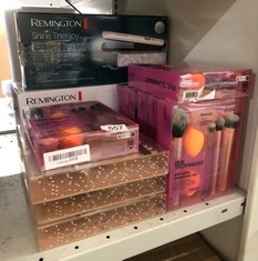 QUANTITY OF HEALTH & BEAUTY ITEMS TO INCLUDE REAL TECHNIQUES EVERYDAY ESSENTIALS + MAKEUP SPONGE KIT, 4 MAKEUP BRUSHES AND 2 MAKEUP BLENDER SPONGES,BLUSH, BRONZER, EYESHADOW, AND POWDER, SYNTHETIC BR