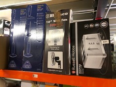 QUANTITY OF KITCHEN & APPLIANCES ITEMS TO INCLUDE RUSSELL HOBBS INSPIRE 4 SLICE TOASTER (EXTRA WIDE SLOTS, HIGH LIFT FEATURE, 6 BROWNING LEVELS, FROZEN/CANCEL/REHEAT FUNCTION WITH BLUE LED ILLUMINATI